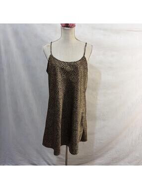 Leopard print satin chemise gown vintage 90s/Y2K